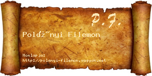 Polányi Filemon névjegykártya